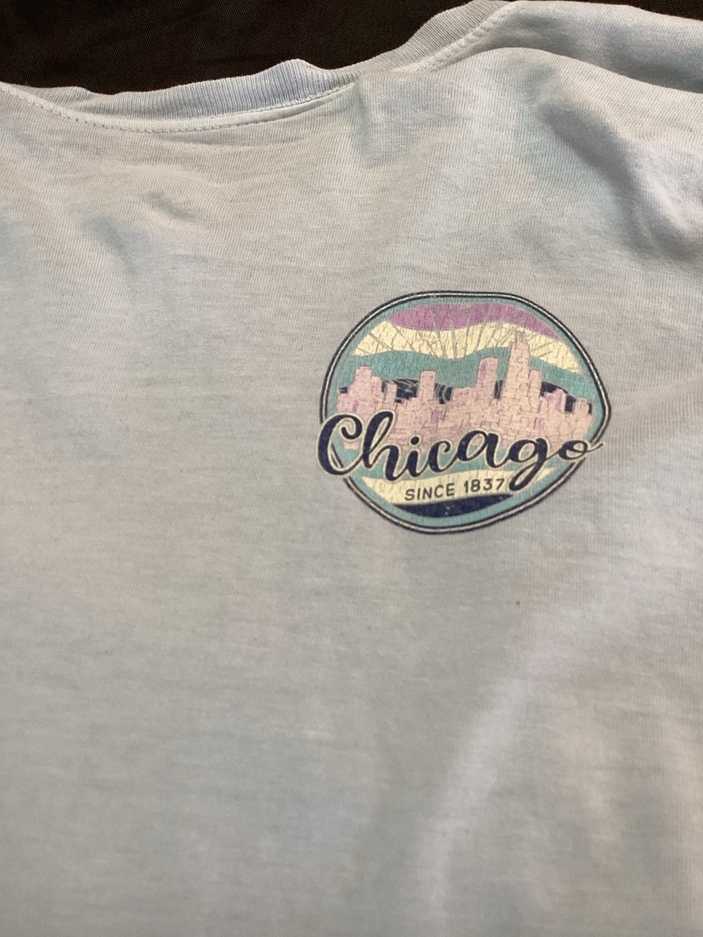 Chicago, Graphic Long -Sleeve Shirt, - Light Blue, Size Extra Large